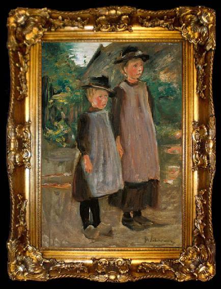 framed  Max Liebermann Zwei hollandische Kinder, ta009-2